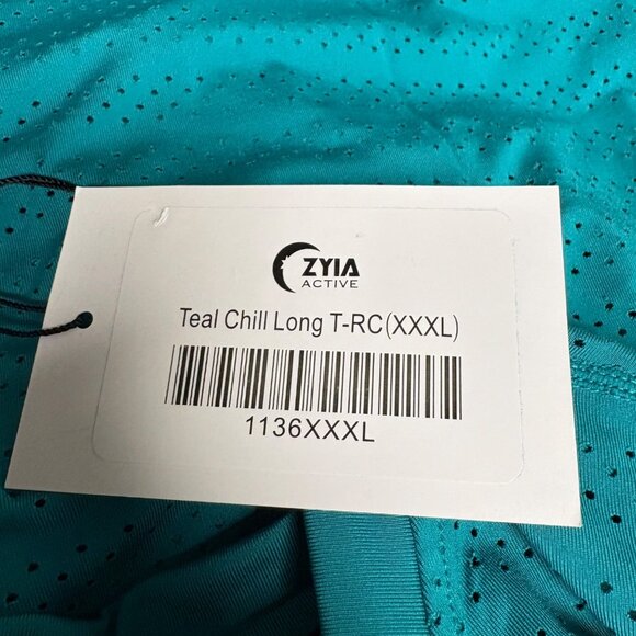 Zyia Active Top Mens Size XXXL Perforated Lightweight Teal Chill Long Sleeve NEW - Picture 3 of 8